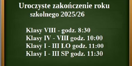 Zakończenie roku szkolnego